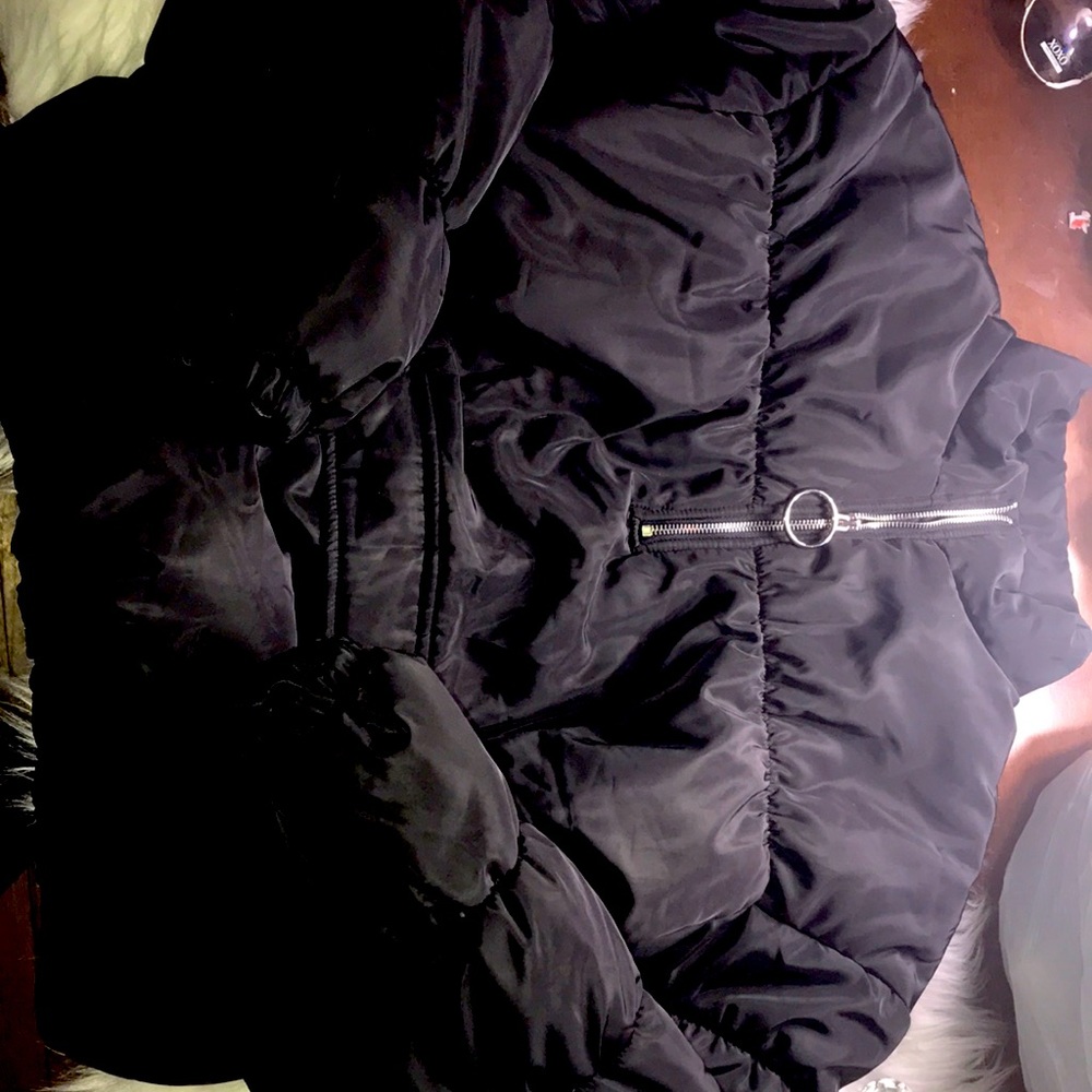 black crop coat